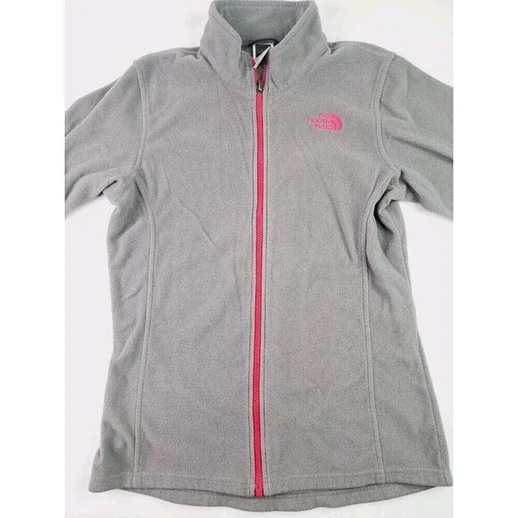 The North Face Girls Full-Zip Fleece Jacket Gray Size XL - Picture 2 of 4